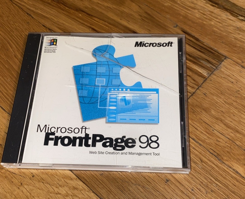 Microsoft FrontPage 98 website building  Windows vintage software w/Key