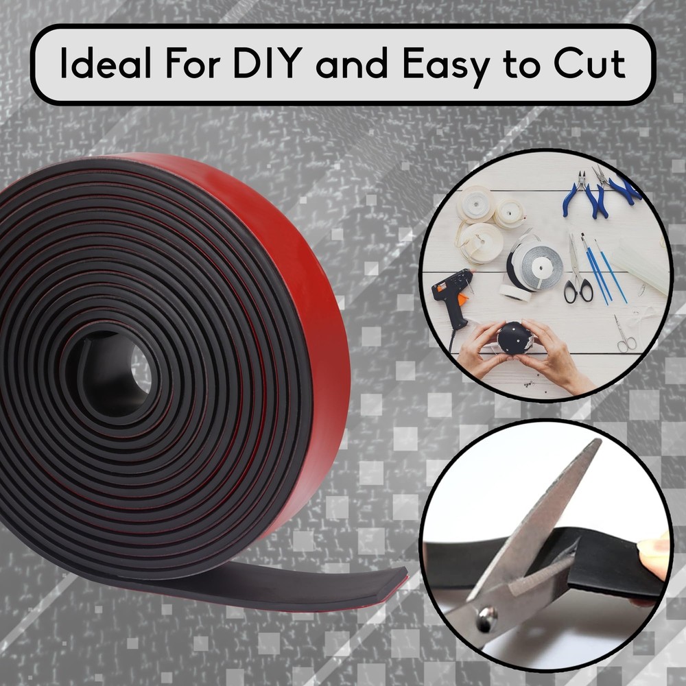 Neoprene Self Adhesive Rubber Sheets Rolls & Strips1/16" .062" Thick x 1" Wid...