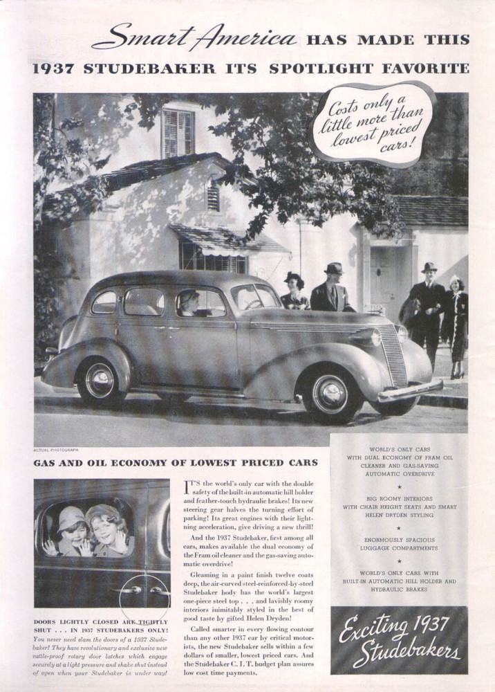 Smart America has made 1937 Studebaker its favorite ad