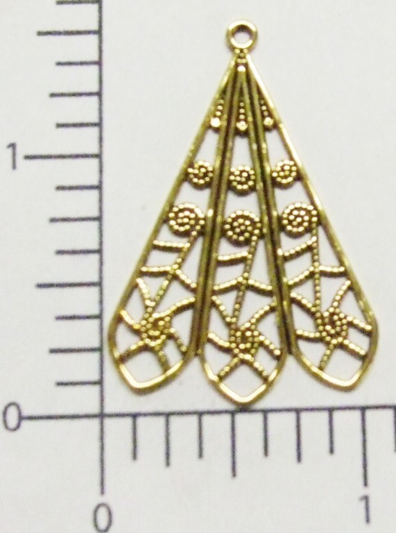 18983          2 Pc. Brass Oxidized Filigree Dangle Jewelry Finding