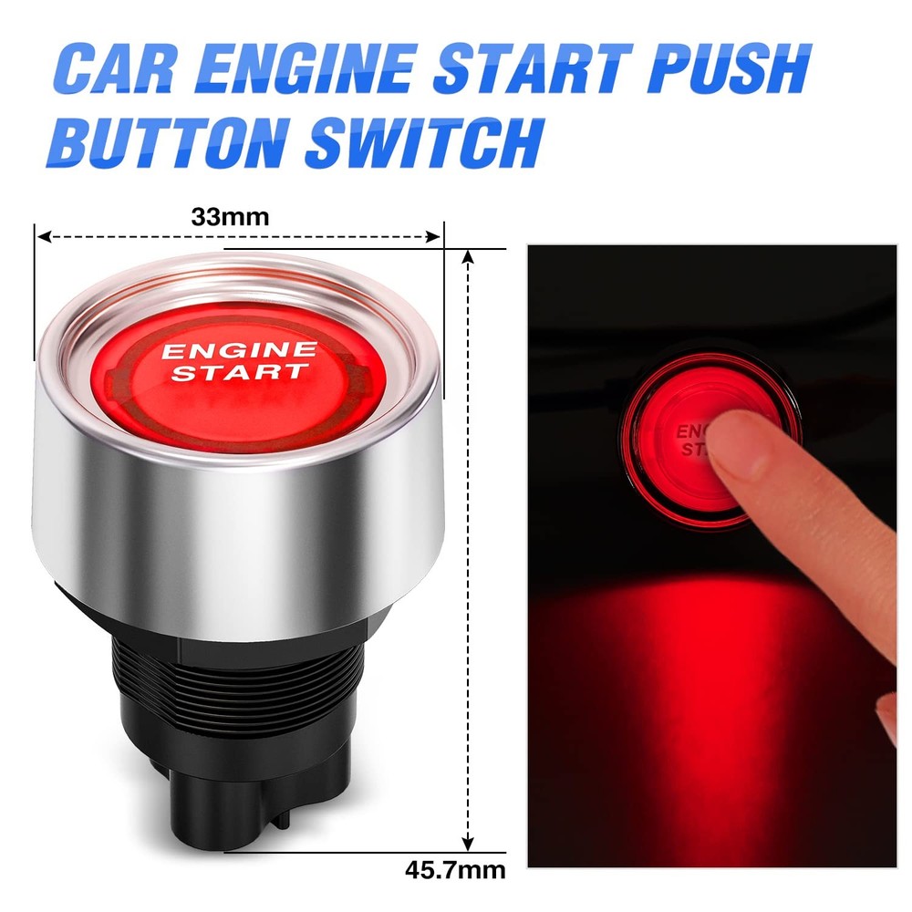 Nilight Ignition Rocker Switch Panel 12V 4 in 1 with Engine Push Button Toggle S
