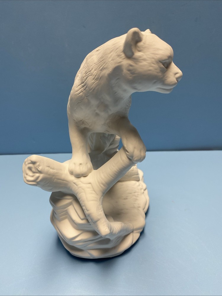 Ceramic Bisque Cougar On Tree Ready to Paint Your Ideas