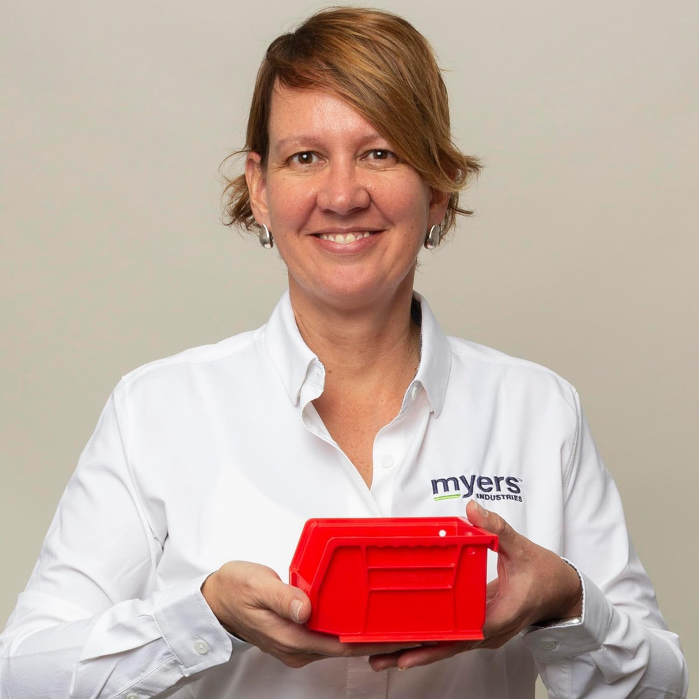 30210 Akrobins Plastic Storage Bins, Space-Saving Stackable Bins for Garage, Pan