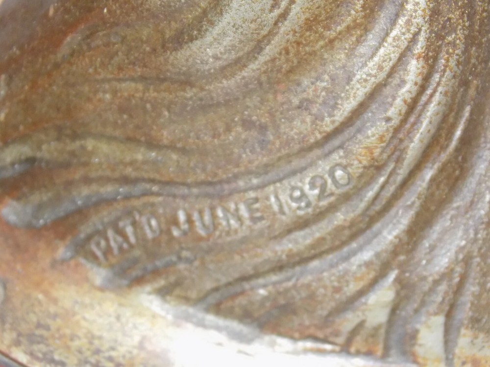 Vintage 1920 Wolf Head Cast Metal Nutcracker on Wood Base