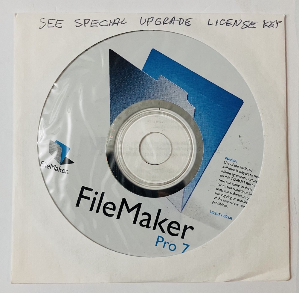 FileMaker Pro 7 Upgrade Retail Box 2004 Mac/Win Multilingual Complete