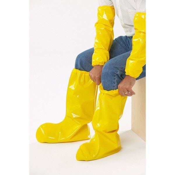 Polyco 49555 Disposable Boot Covers, Polyolefin, Yellow, Slip Resistant Sole: