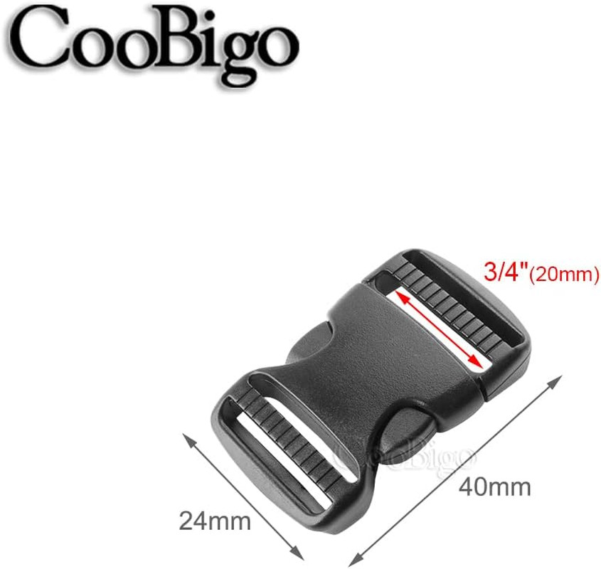 5 Pack 3/4" Side Release Buckle Dual Adjustable 5 Yards 3/4" PP Strap Webbing Ou