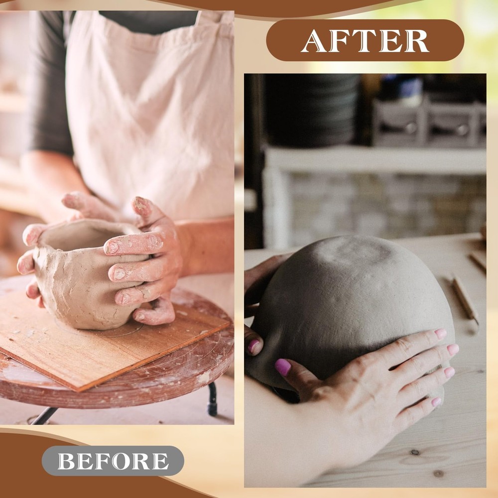 4 Pack Pottery Molds Plaster Molds Wood Pottery Tools with Handle for Ceramic...