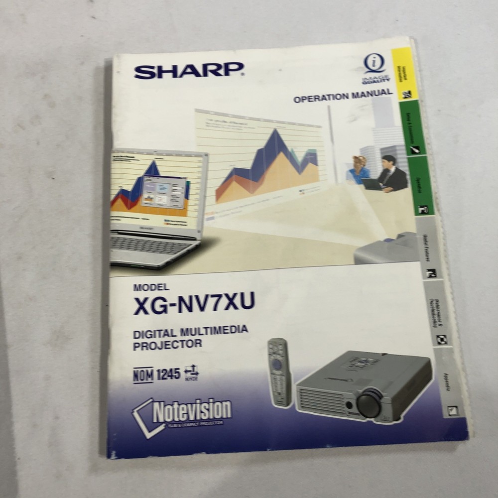 SHARP NOTEVISION 4~XG-NV4SU LCD Projector~Power & Computer Cords~Remote