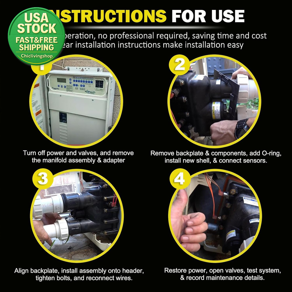 Pool Heater Manifold Replacement Kit Compatible Mastertemp Max-E-Therm