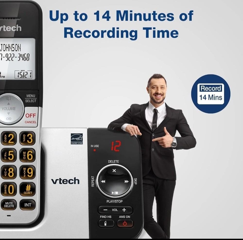 VTech VG232-2 Cordless Phone with Answering Machine -with 2-Handsets Large