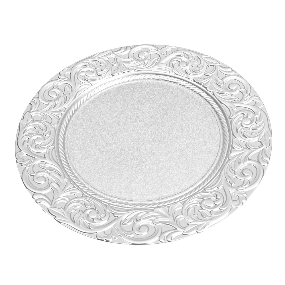 100pcs Charger Wedding Party Dinner Plates Elegant Design Table Decor Silver