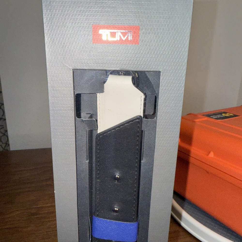 TUMI Accents - Custom Shoulder Strap Black Blue White * QUICK SHIP *