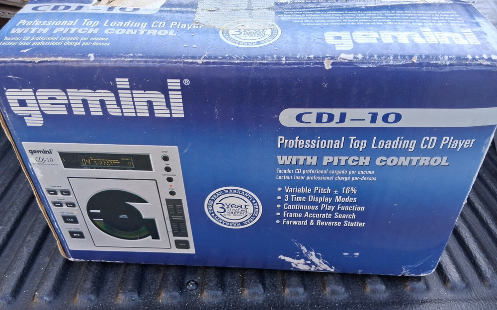 Gemini CDJ-10 Professional CD DJ Player Clean in Box PROJECT