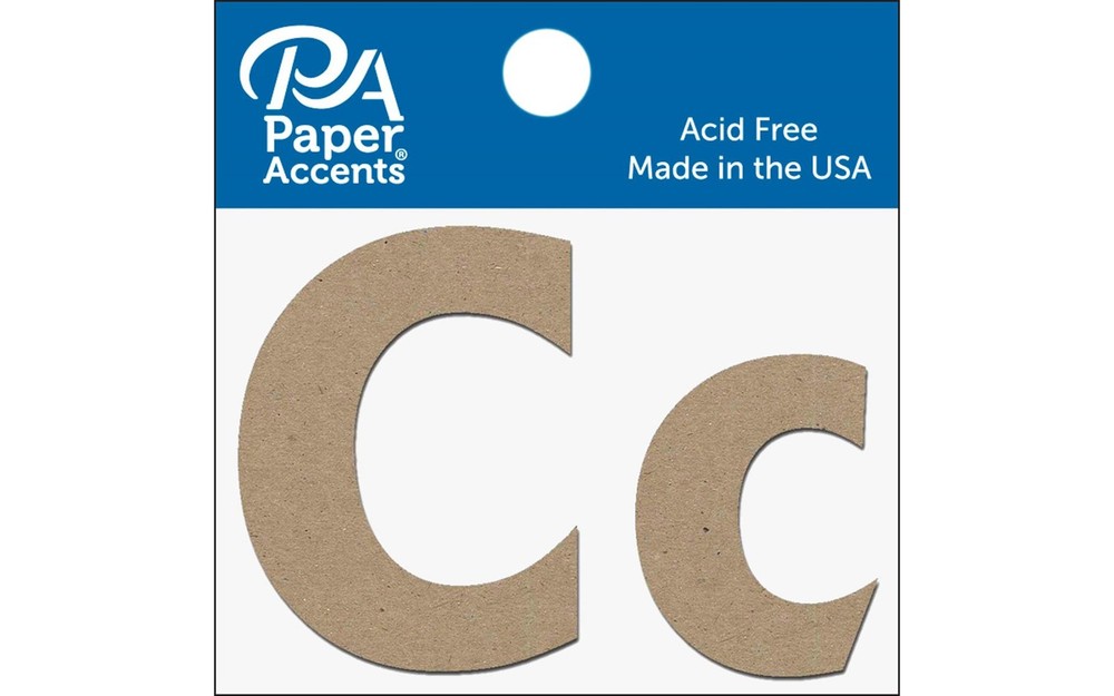 Chipboard Letter 2" Cc 2pc Natural