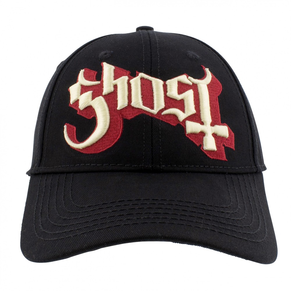 Ghost 3D Embroidered Logo Snapback Hat Black