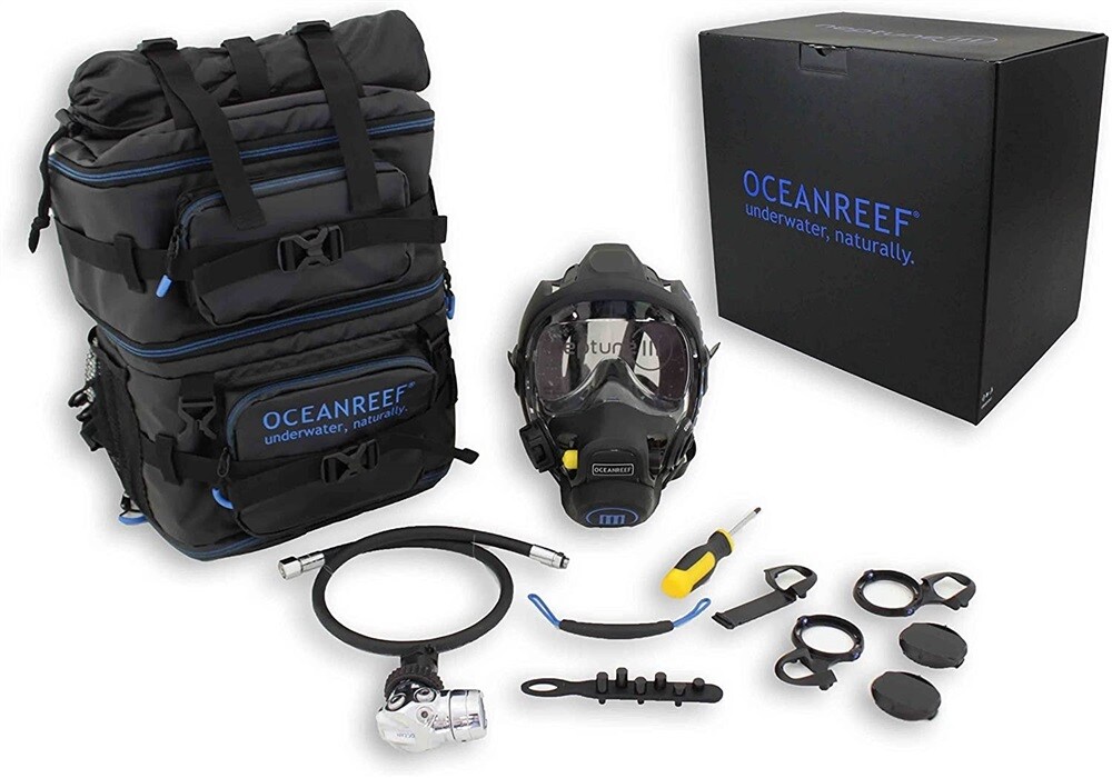 Ocean Reef Neptune III System - Diving Full Face Mask-Small/ Medium, Black