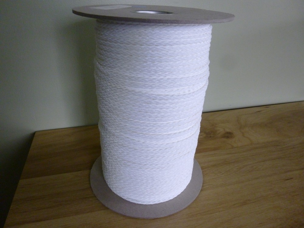 5/16" x 750 ft. spool of Hollow Braid Polypropylene Rope. White.