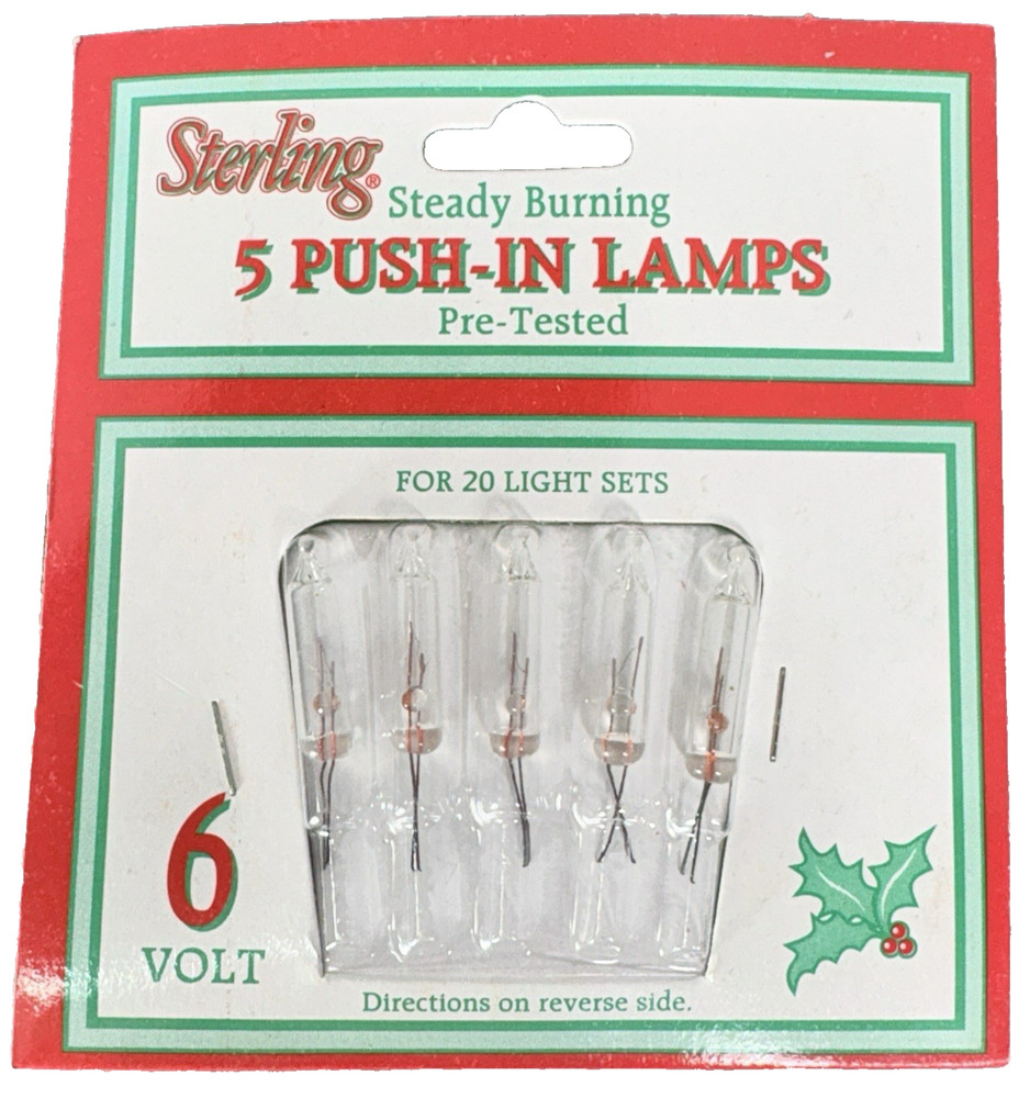 6 volt Christmas Light Bulbs CLEAR Mini for 20 count Light Strings Vintage