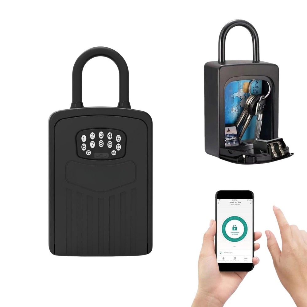 Smart Digital Lock Box for Key, APP Control Bluetooth Wireless Key Lock Box W...