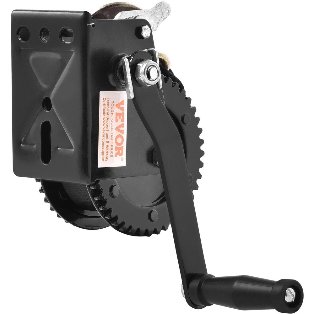 Quick Mount Hand Winch 2000lb 23ft Line Rust Proof Coating