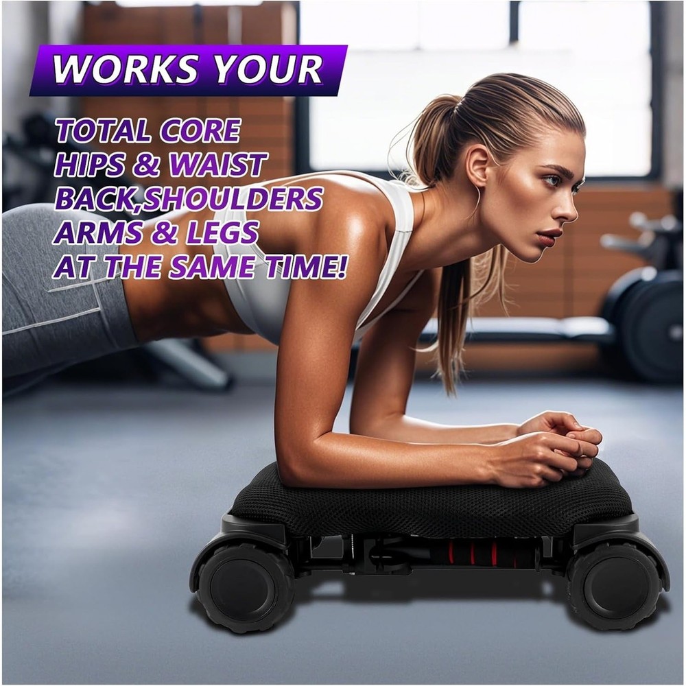 Ab Roller Wheel, Automatic Rebound Abdominal Wheel for Core Workout, Black