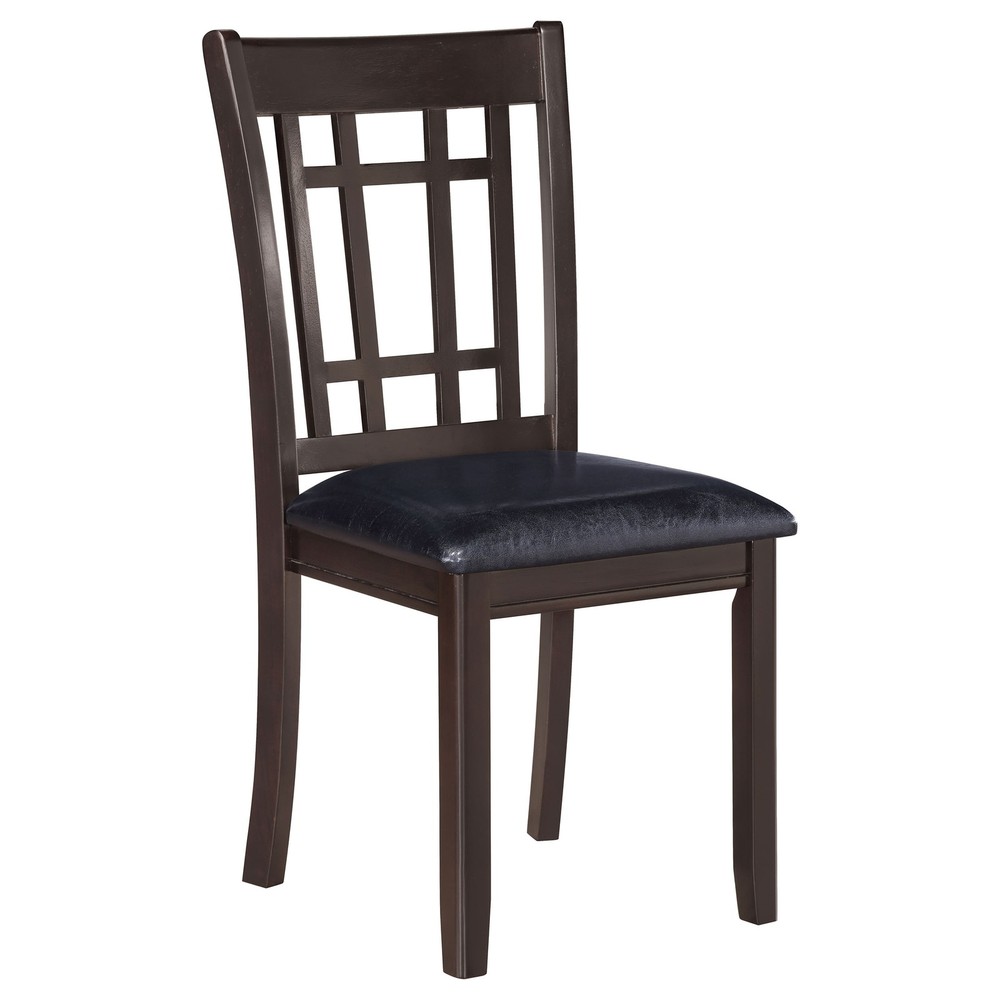 Espresso and Black Lattice Back Side Chairs