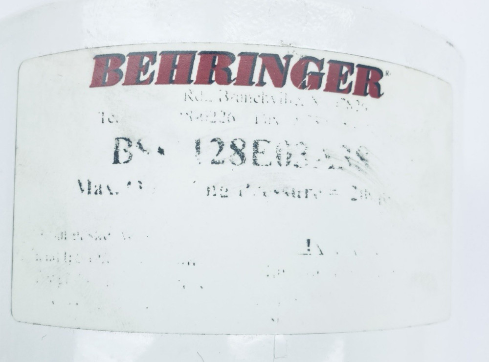 Behringer BSO128E03A38 Hydraulic Spin-On Filter Element 3 Micron 11"