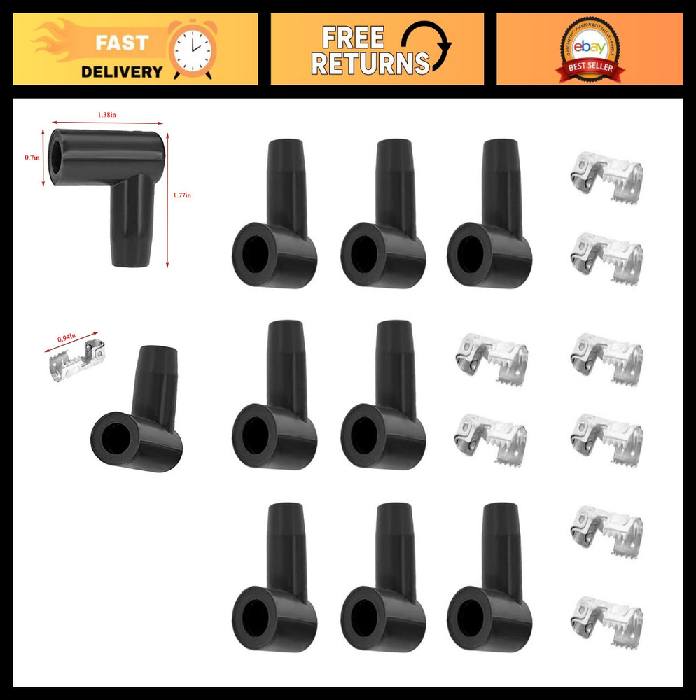 DSkoiph 8 PACK Spark Plug Boot HEI Distributor and Coil Boot 90 Degree Spark Plu
