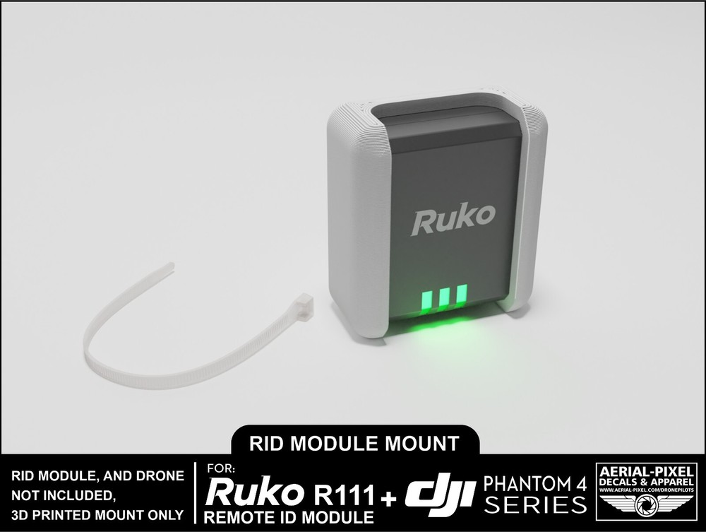 DJI Phantom 4, 3 & 2 Series Ruko R111 Remote ID Module Mount-Module Not Included