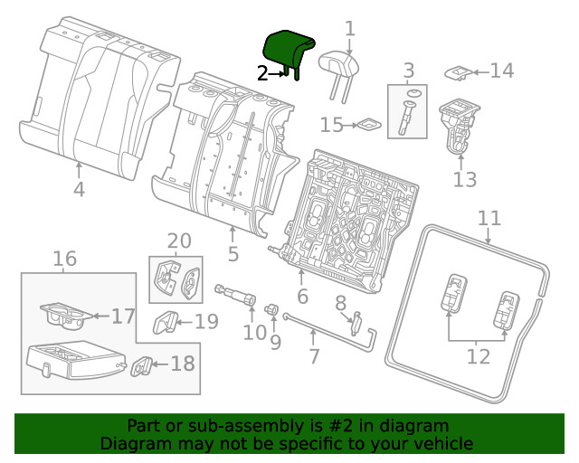 Genuine GM Headrest 85091255