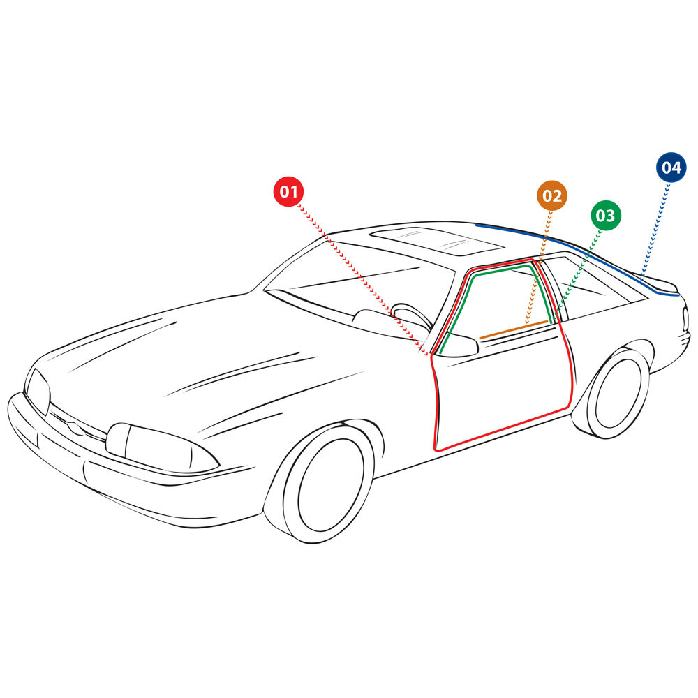 Weatherstrip Kit Complete Hatchback Mustang 1987-1993