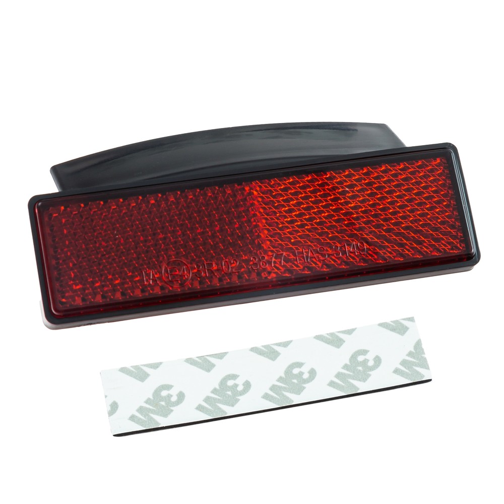 Reflector "Fender" Red Rectangular 93x28mm Self Adhesive Motorcycle License Plate