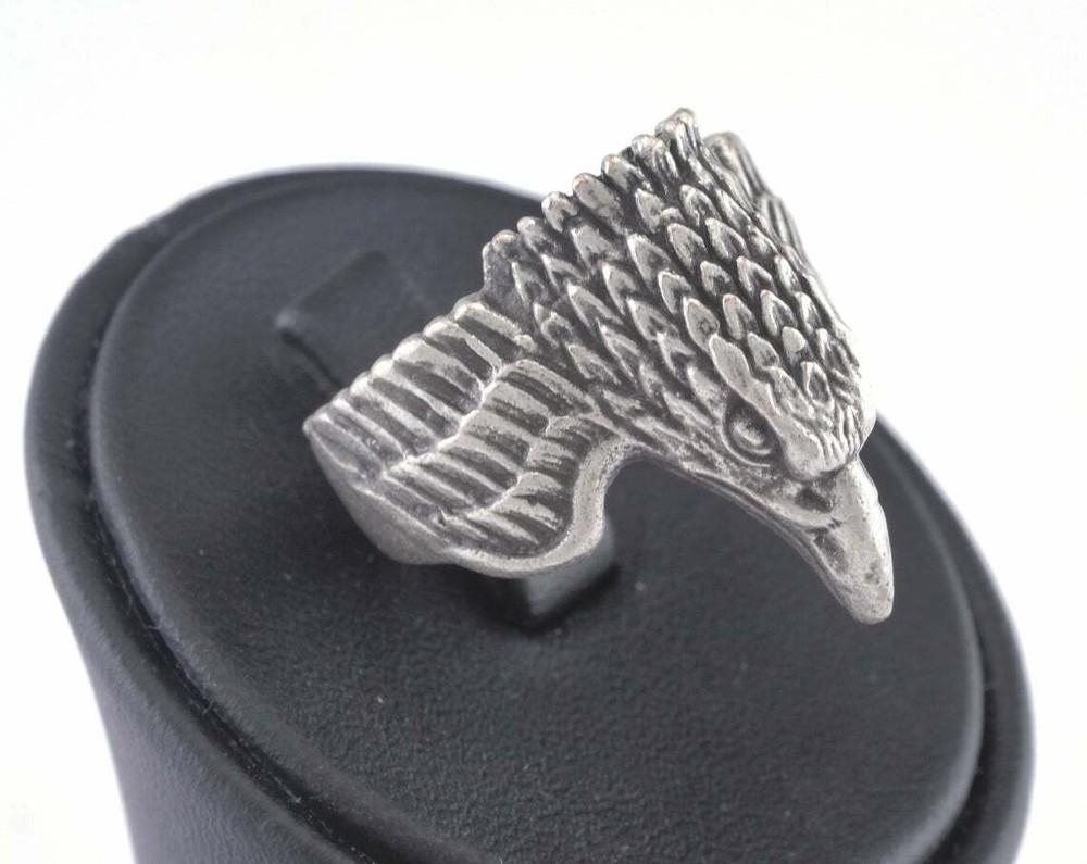 Eagle Adjustable Ring Antique Silver Plated Brass 19mm 8.5US innersize Adju 2885