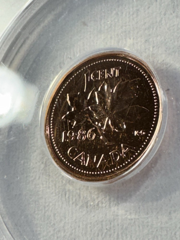 1986 Canada 1 Cent Proof Like Graded MS 67 by ANACS