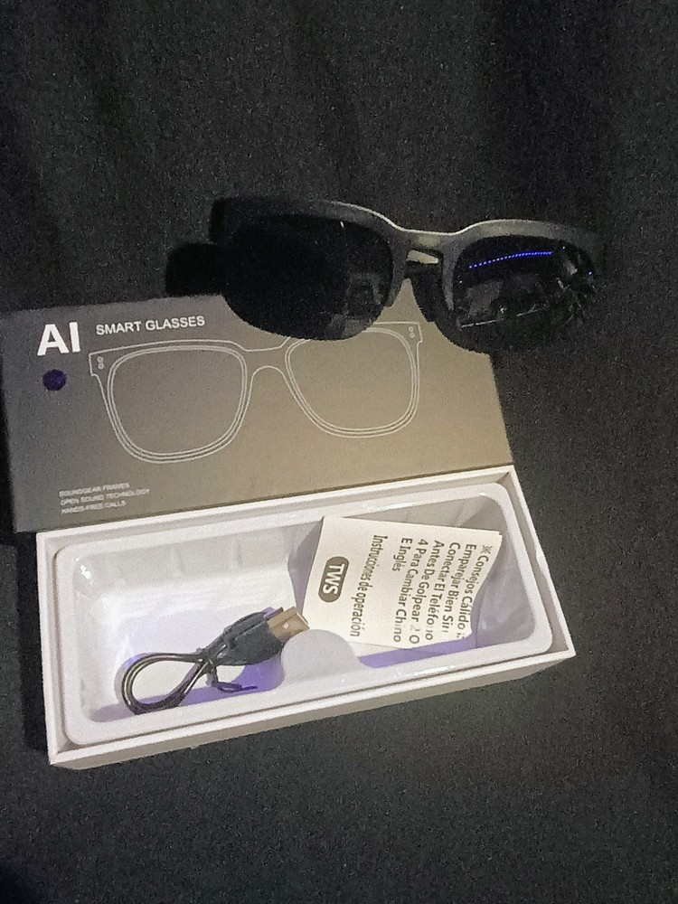 AI Smart Glasses Bluetooth USB Connectivity with Charging Cable Included