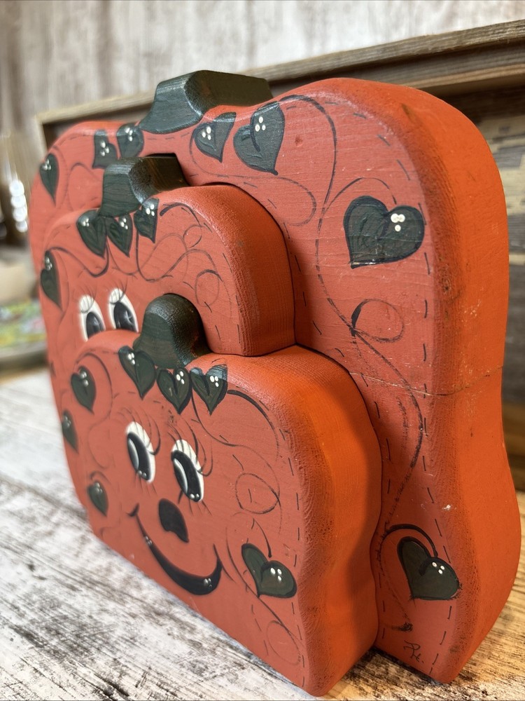 wood pumpkin decor 3 In One!