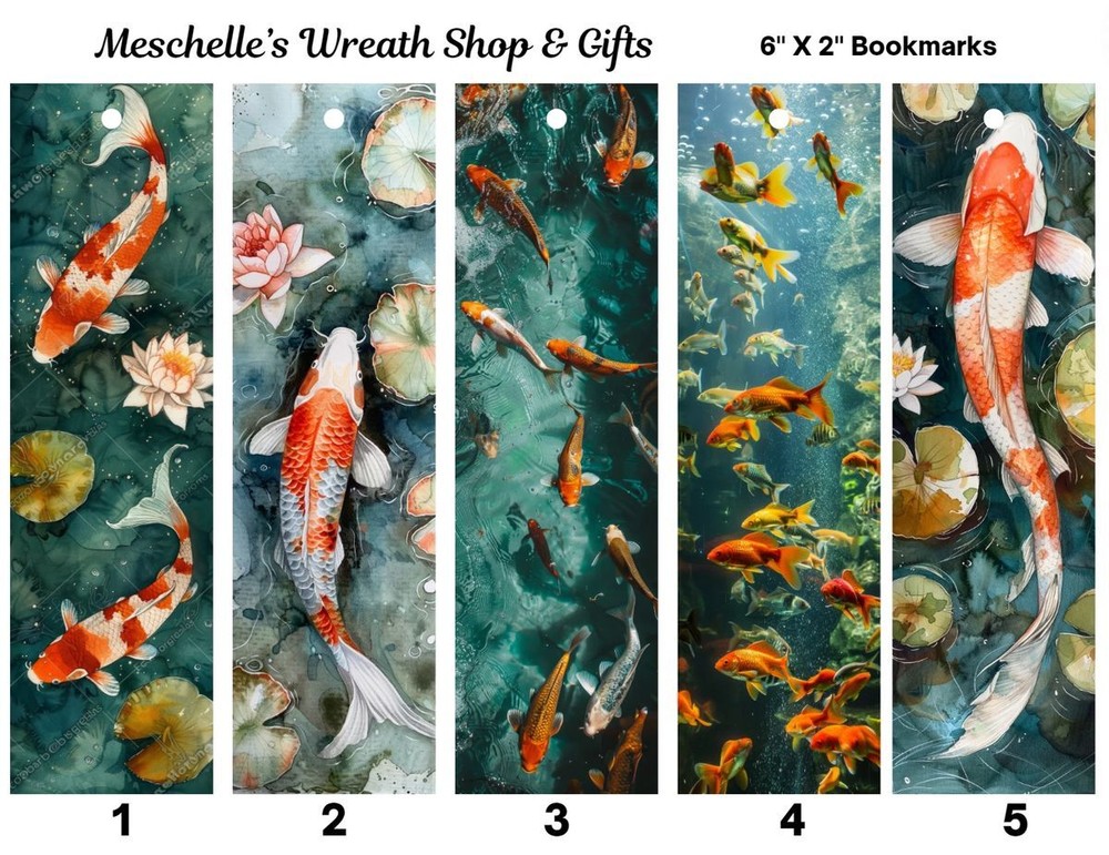 Koi Fish Themed Bookmarks