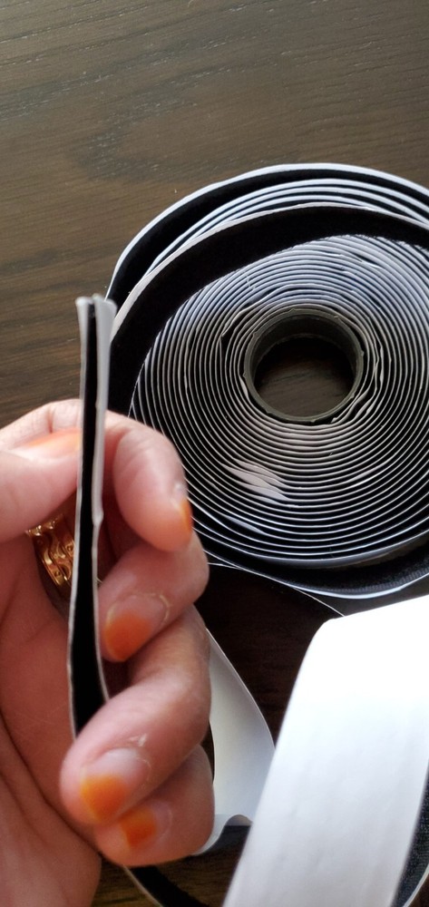 Black Self Adhesive Sticky Hook & Loop Fastener Tape,