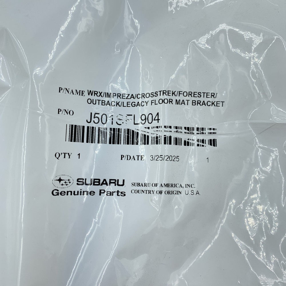 Subaru J501SFL904 Floor Mat Bracket For Select Models