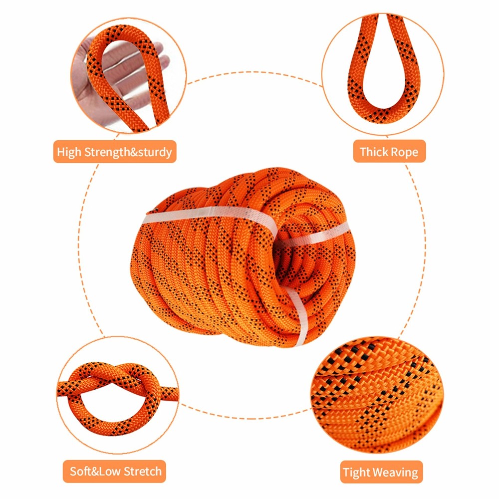 1/2" 100ft Double Braid Rope Abrasion Resistant 6180lbs Breaking Strength