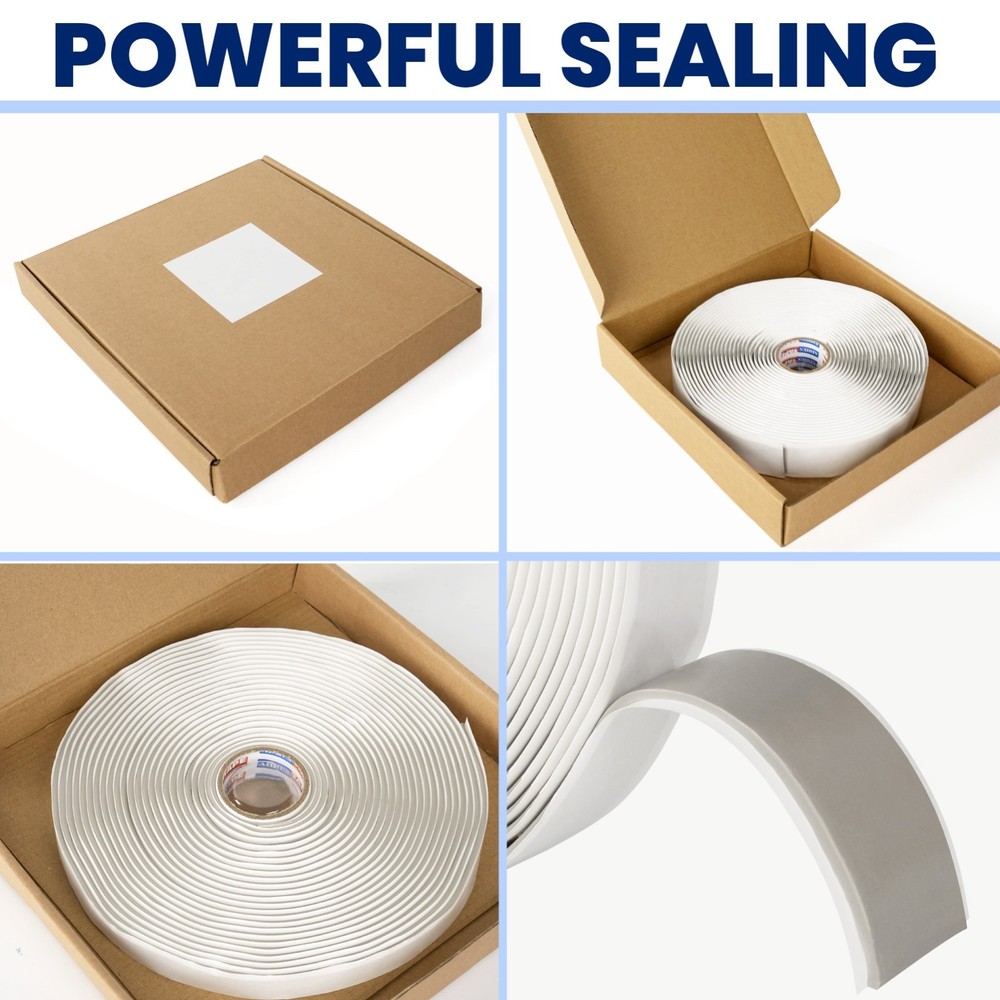 Butyl Sealant Tape 3/4" x 30 'x 1/8" White Butyl Rubber Sealant Tape
