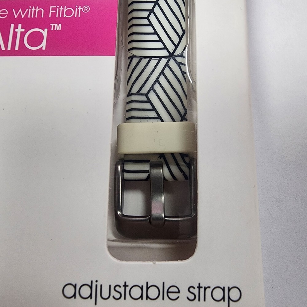 Fitbit Alta Accessory Spory Band Black & White Geometric Adjust Replacement Band