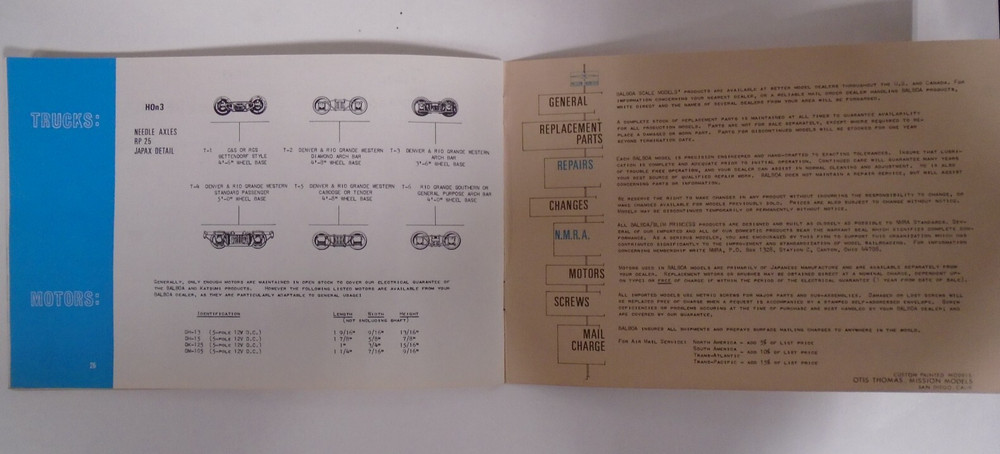 BALBOA SCALE MODELS 1966 CATALOG SECOND EDITION & PRICE LIST