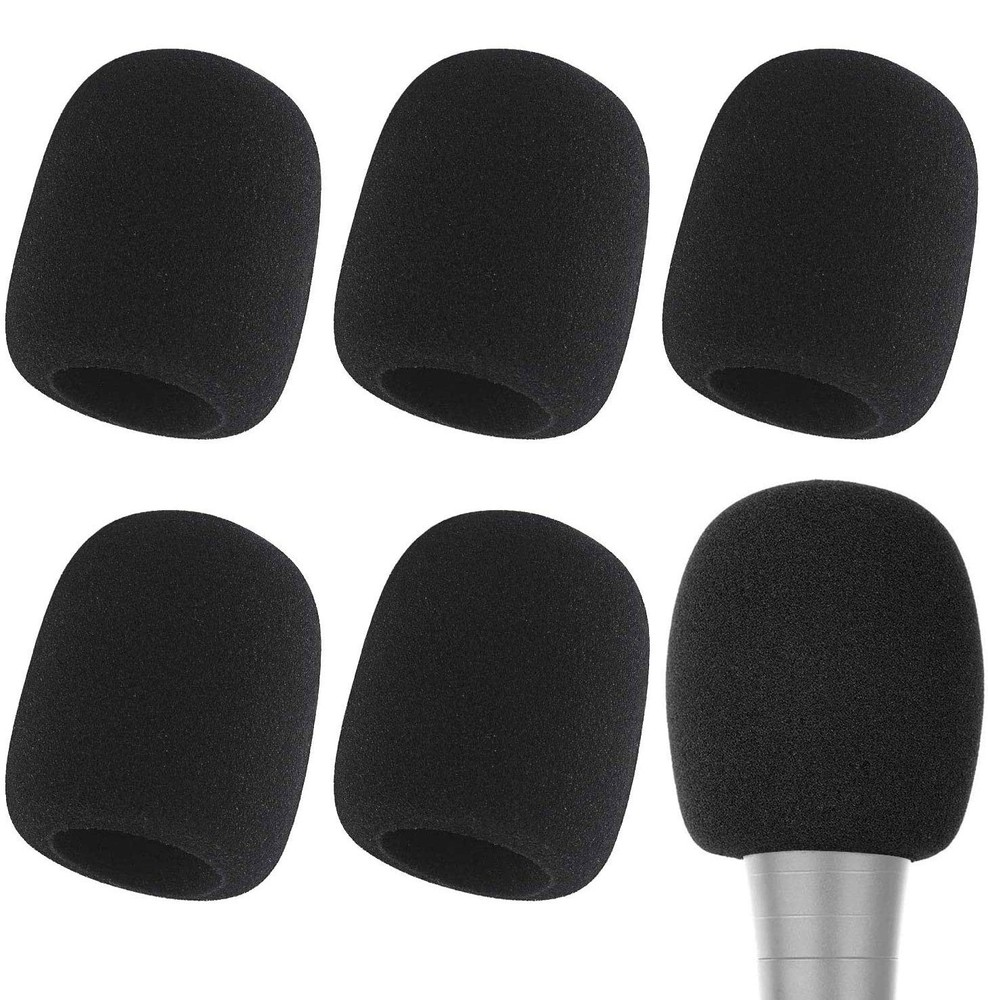 6 Pack Foam Microphone Covers, Thick Handheld Mic Windscreen Pop Filter