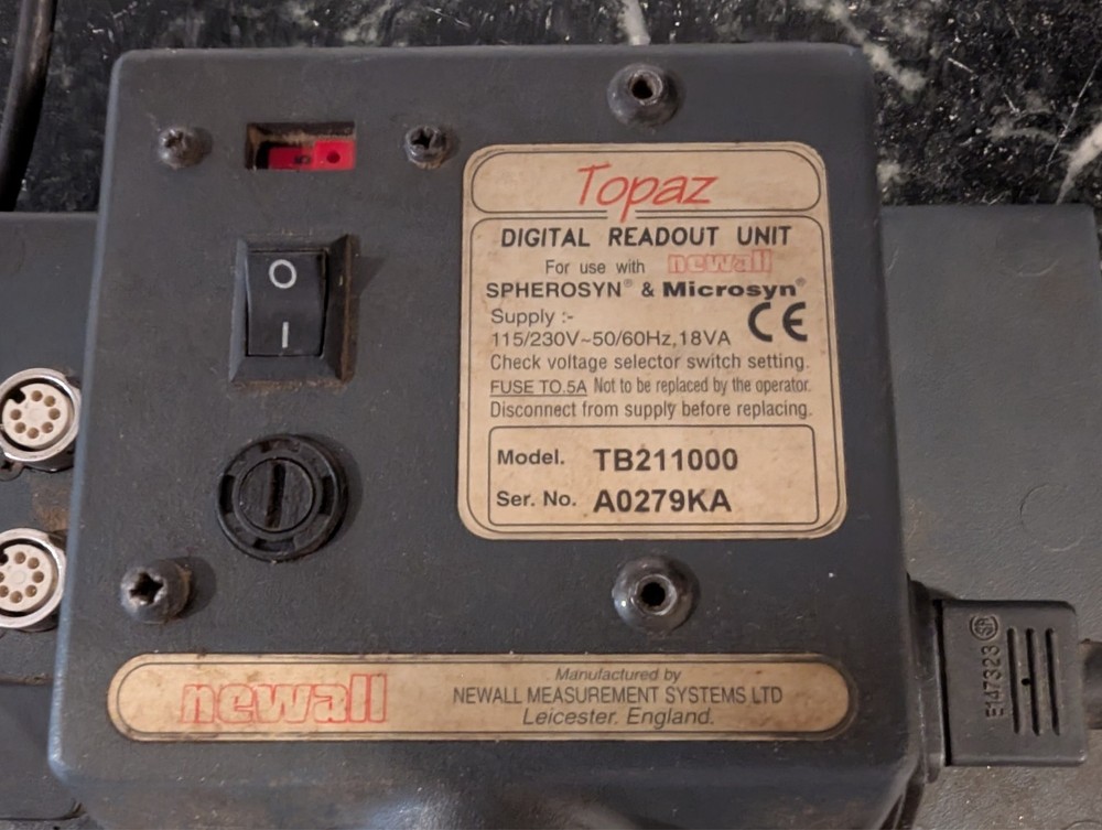 Newall topaz digital readout two axis (not working)