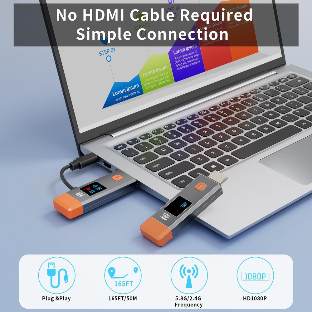 Wireless HDMI Transmitter and Receiver 328ft/100m Extender 4K Decode Input 10...