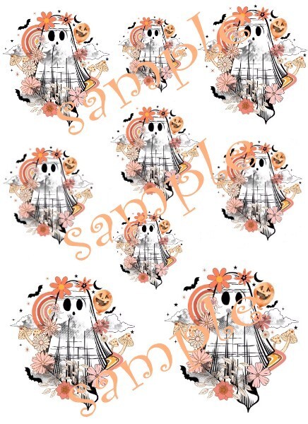 Halloween Whimsical Ghosts Waterslide Decals