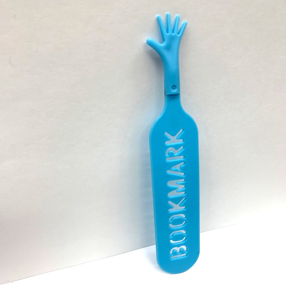 Whimsical Blue Hand Holding Your Spot Bookmark Plastic