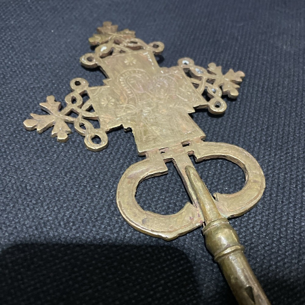 VINTAGE RARE SOLID COPPER ETHIOPIAN COPTIC CRUCIFIX CROSS